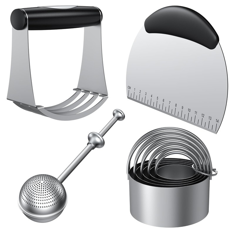 Biscuit Cutter Set, Stainless Steel Flour Sifter, Pastry Cutter, Pastry Scrap…