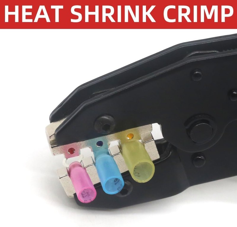 Crimping Tool For Heat Shrink Connectors-AWG 22-10 Ratchet Wire Terminal gallery