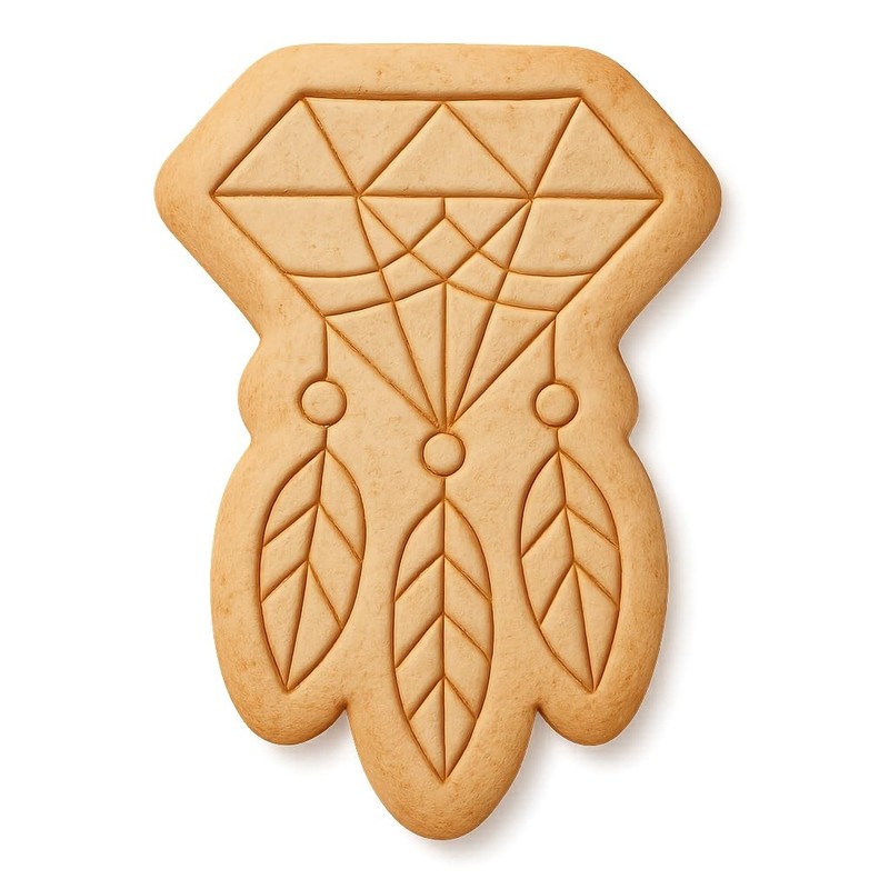 Diamond Dreamcatcher Motif Cookie Cutter & Stamp, Fondant & Clay Cutter – 2.9×4″