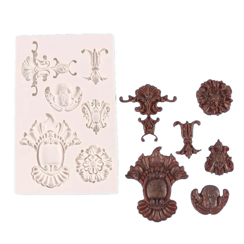 Baroque Scroll Silicone Mold Fondant Cake Border Sugarcraft Relief Decor Tool