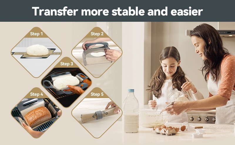 Reusable Silicone Bread Loaf Pan Liner, Thicker Heavy-Duty BPA Bread Baking Mat, gallery