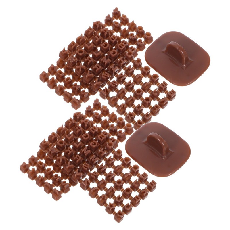 2Sets Letter Stamps for Clay Light Brown Polymer for Cookie Fondant Decorating