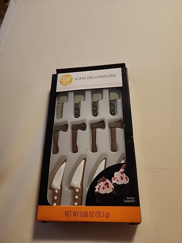 Wilton Icing Decorations Axes Clevers Knives Cupcake Toppers (M3)New In Package