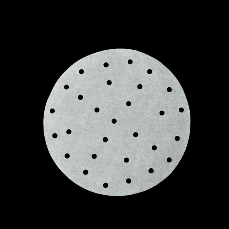 100Pcs White Circular Perforating Steamer Paper Sheets for Food Bamboo Metal gallery