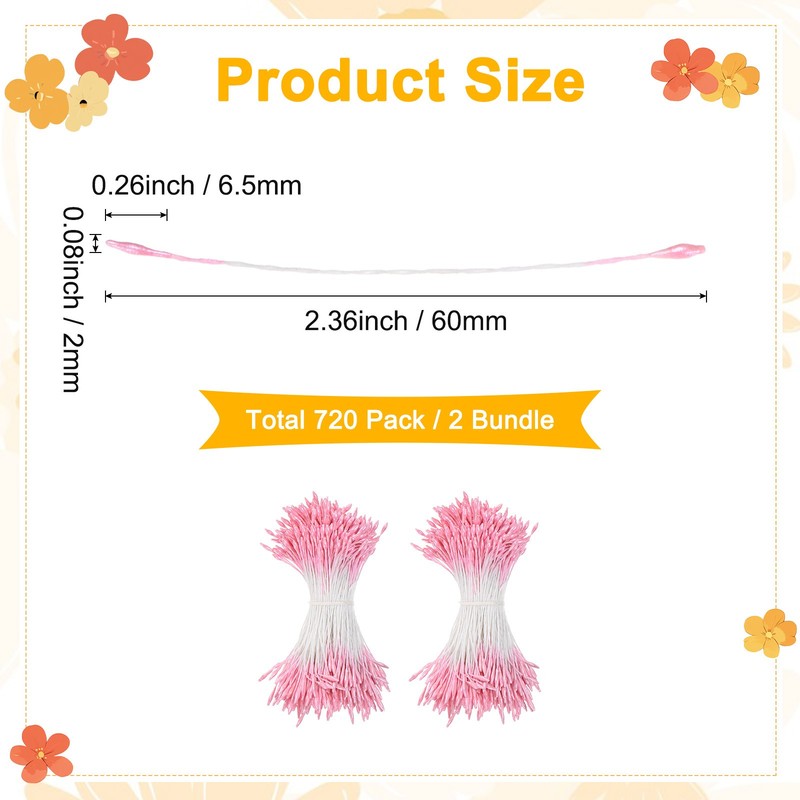 720-Pack 2mm Artificial Flower Stamens for DIY Crafts[Pink] gallery