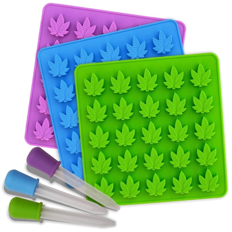 Silicone Marijuana Leaf Molds – 3 Pack