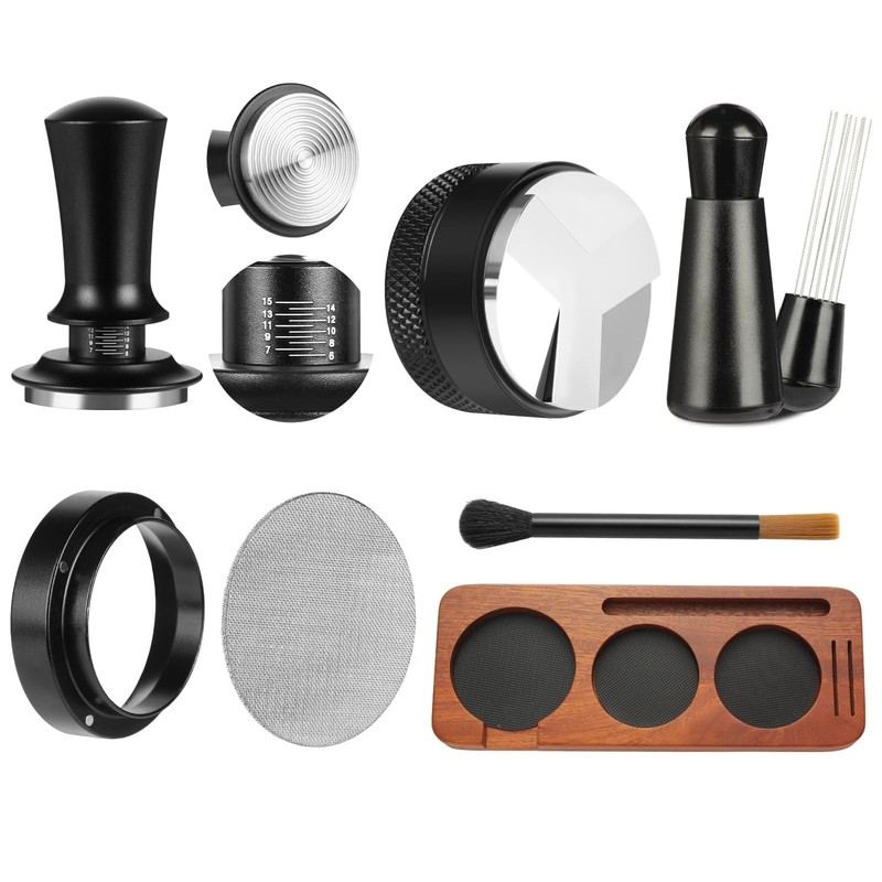 7 PCS Espresso Accessories,51mm Tamper Tools,WDT Tool 51mm, Black