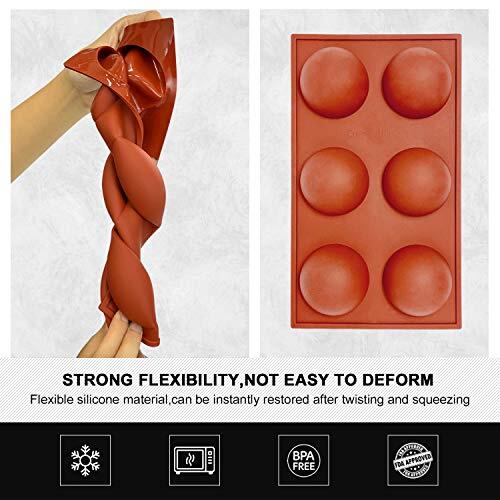 Large 6-Cavity Semi Sphere Silicone Mold, Half Sphere Silicone Semi Sphere Mold gallery