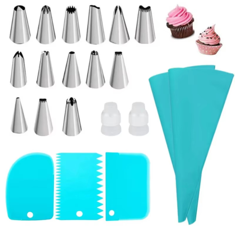 Piping Bags and Tips Set Cake DIY Decorating Kit with Stainless Steel Nozzle Reu gallery