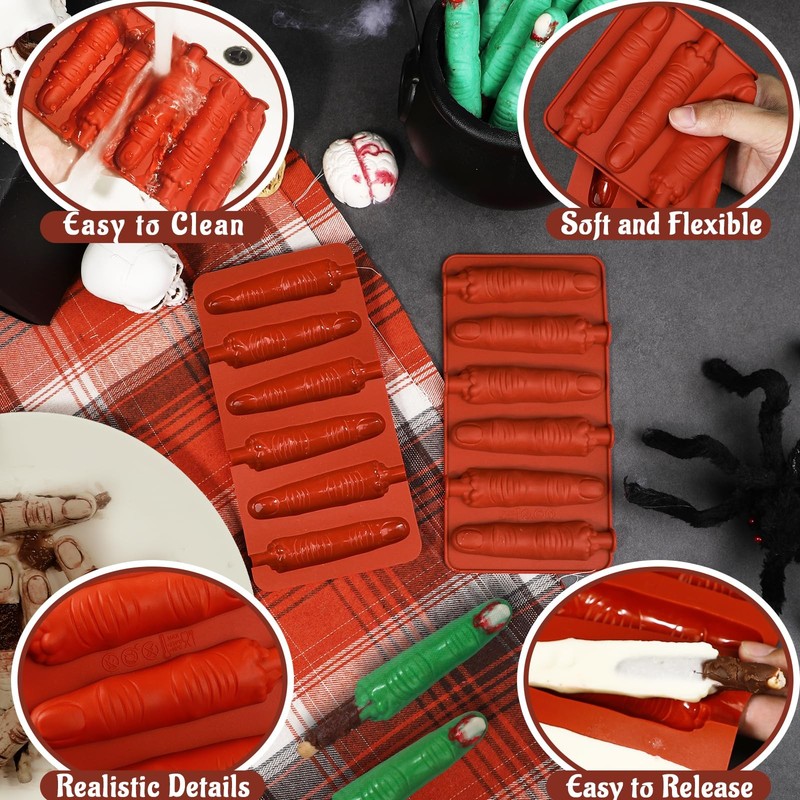 Webake The Original Halloween Witch Finger Chocolate Standard, Birck-Red gallery