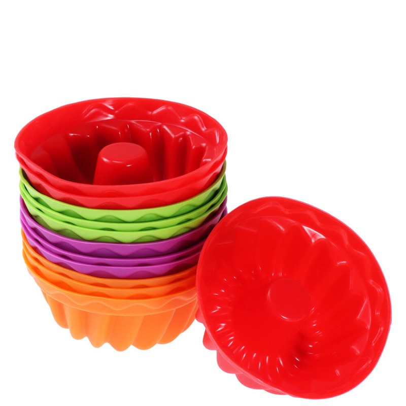 12Pcs Bakeware Pan Molds Tube for Baking Cupcake Liners Silicone Baking