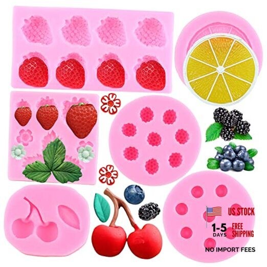 Blueberry Raspberry Cherry Strawberry Fondant Mold Lemon Slices Style A