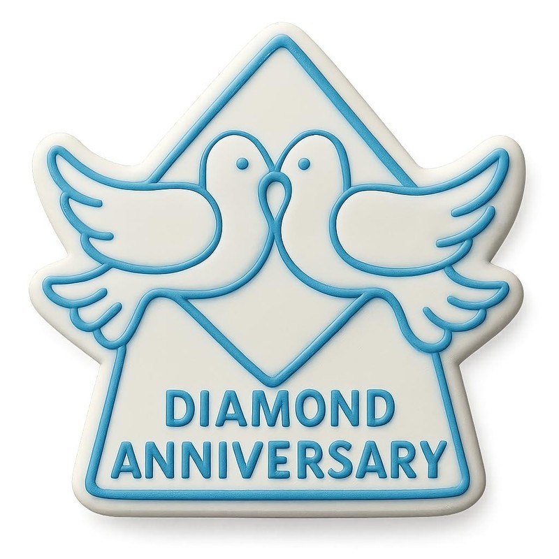 Diamond Anniversary Doves Cookie Cutter - 4x3.5" Premium Party Design gallery