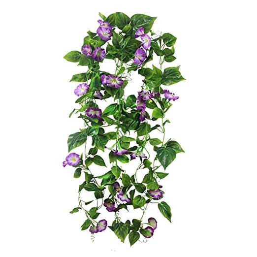 FERIAL Artificial Vines 15Feet Silk Flower Garland for Outdoors Morning Purple