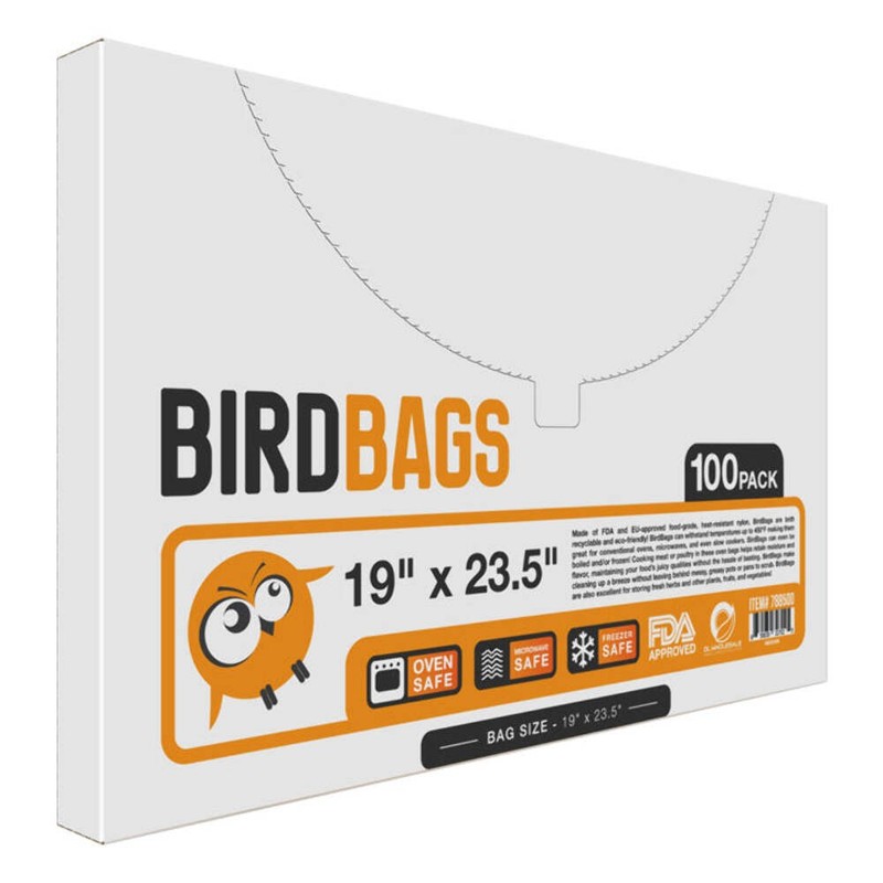 BirdBags 5 Gallon Turkey Storage Bags 19×23.5 (100 Pack) | Oven, Microwave, Free