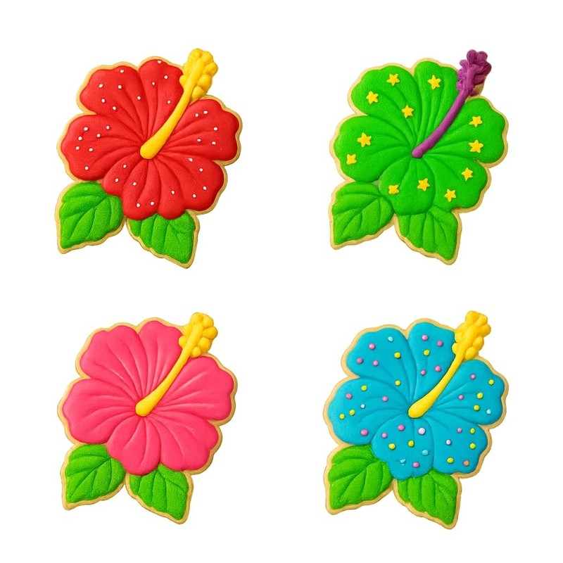 Hibiscus Flower Cookie Cutter & Stamp 4x3.2" for Baking Fondant Clay Embosser gallery