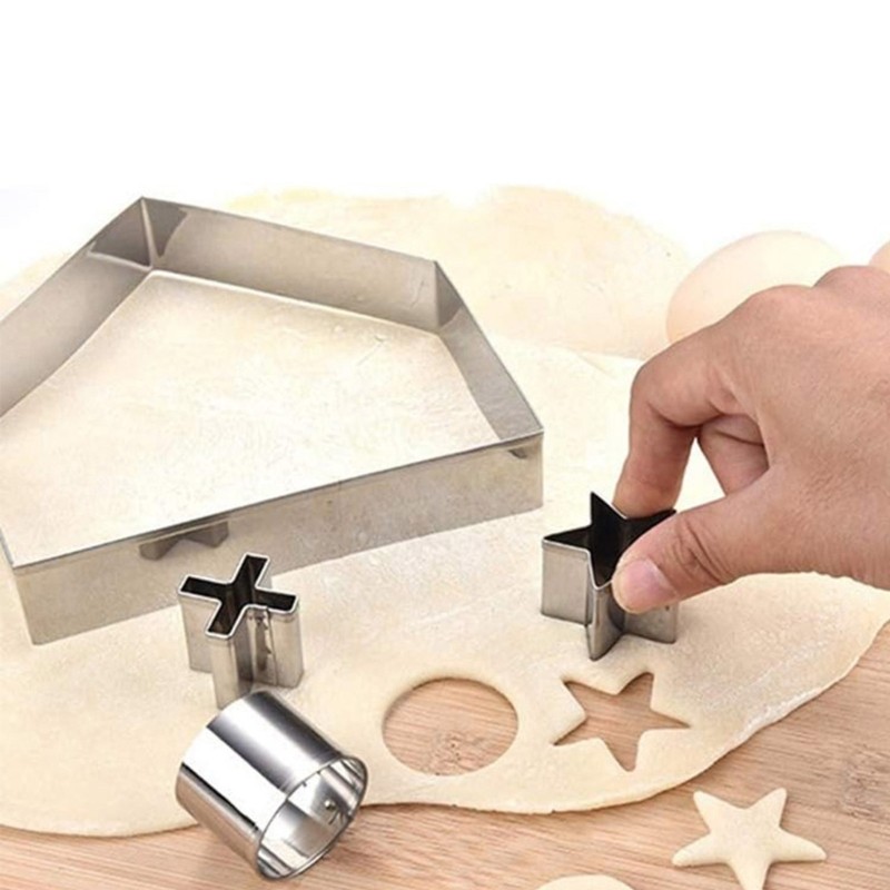 28pcs Stainless Steel Cookie Cutters Gingerbreads House Biscuit Baking Molds gallery