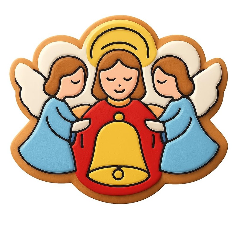 Bell's Angels Ringing In Harmony Cookie Cutter & Stamp, Fondant & Clay - 4x3.5 gallery