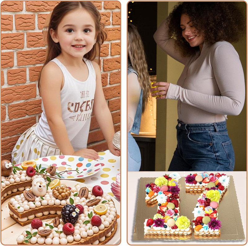 8 Inch Large Number Cake Molds - 9 Piece Numerical Painting Stencils, Baking For gallery
