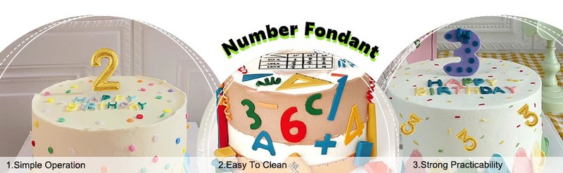 Silicone Fondant Molds 3D Number 0-9 Fondant Chocolate Baking Molds For Cake gallery