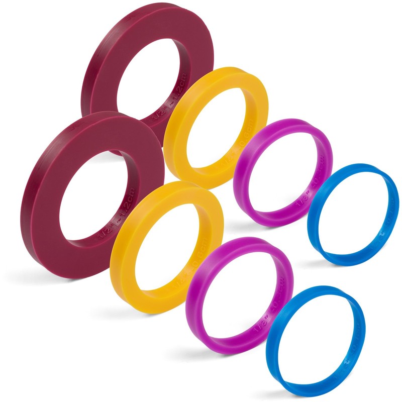 GreenOlive Rolling Pin 1/2”, 1/4”, 1/8”, 1/16”, red yellow magenta and blue