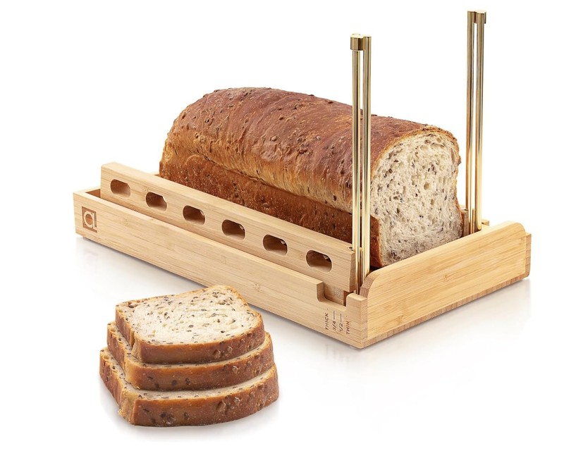 DITTO 2.0 Bamboo Bread Slicer for Homemade Bread 6.5″ Wide Adjustable Bread …