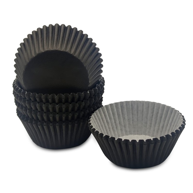 150 PCS Classic Black Greaseproof Standard Baking Cups Festive Cupcake Liners