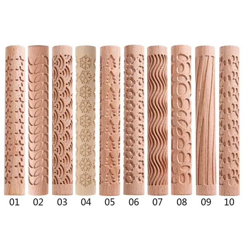 Exquisite Christmas Theme Pattern 3D Embossed Rolling Pin for Cake Dough Biscuit gallery