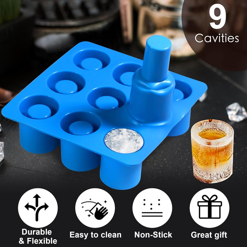 Shot Glass Candy Mold Silicone, 9-Cavity round Silicone Molds for Fat Bombs, Cho gallery