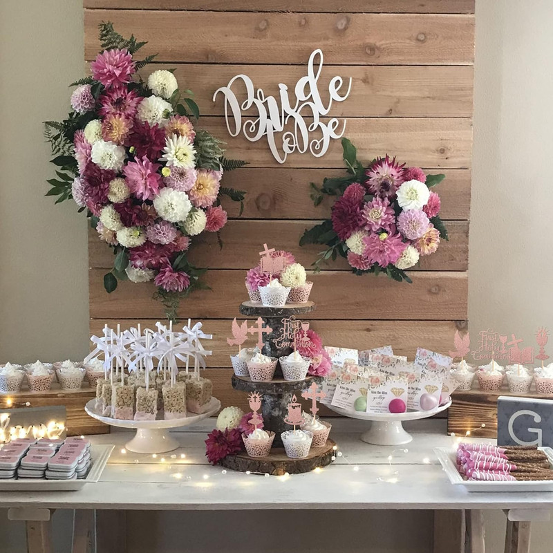 36 PCS First Holy Communion Cupcake Toppers Glitter Dove Cross God Bless Cupcake gallery