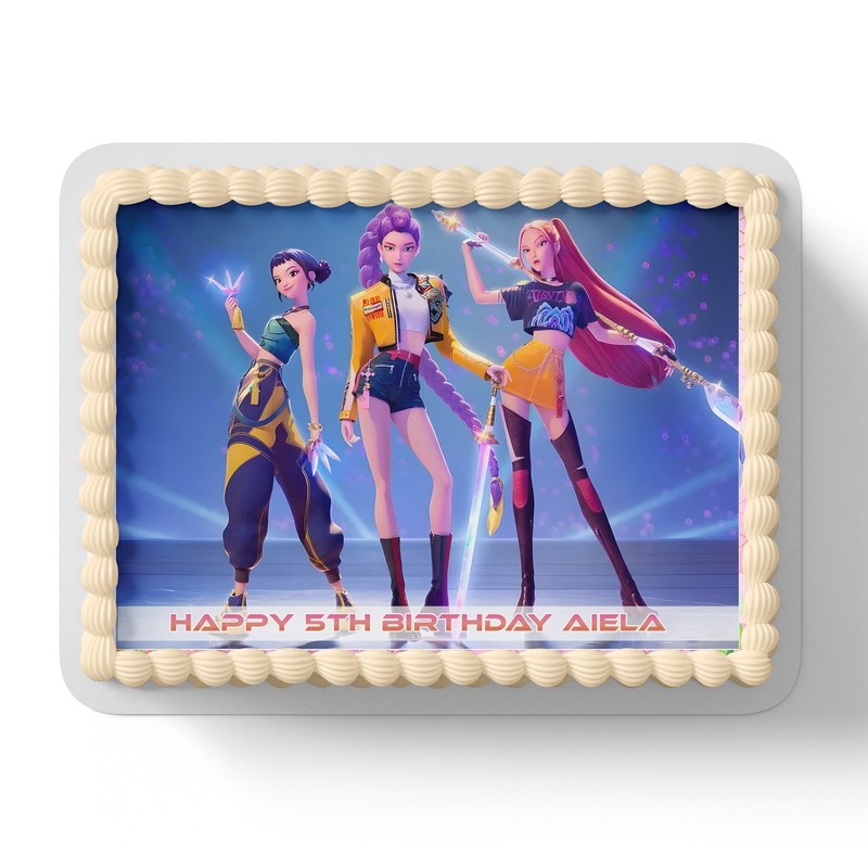 K Pop KPop Demon Hunters Personalised Edible Icing Cake Topper