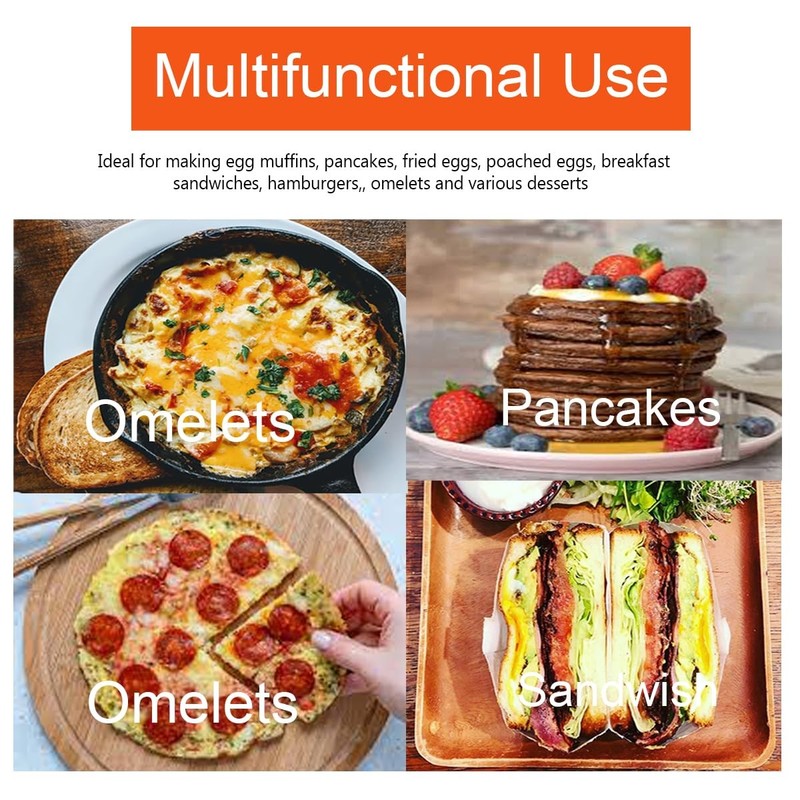 6 Packs Professional Egg Ring Pancake Ring Set,Non-Stick Stainless Steel 6" P... gallery