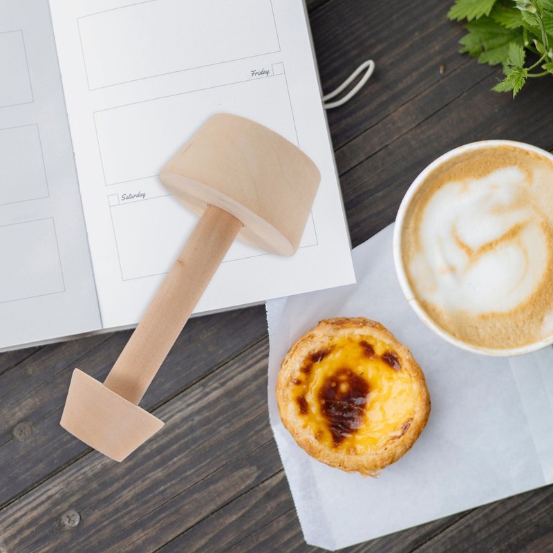Tart Molds Wooden Tart Tamper Dual Sided Pie Mold Handheld Pastry Pusher gallery