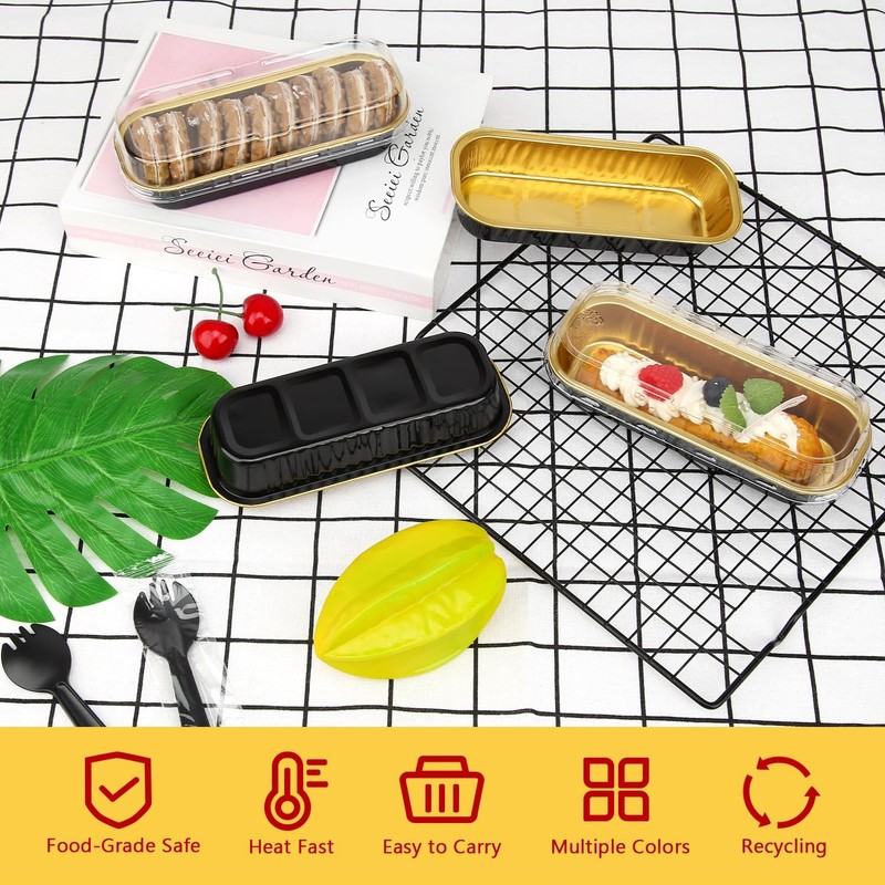 LNYZQUS Mini Loaf Pans with Lids 50 Pack,6.8oz Small Cake Tins for Baking gallery
