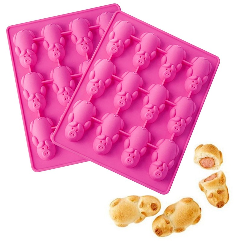 2 PCS Piggy Silicone Moulds, Pink Cake Mould Chocolate Mould, s,