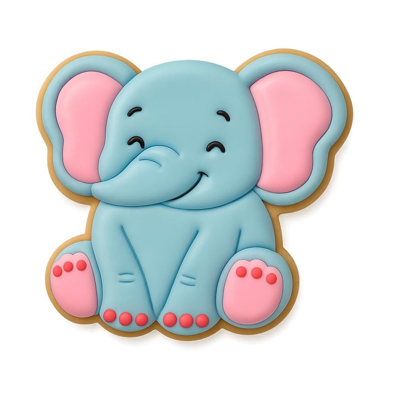 Kawaii Baby Elephant Cookie Cutter - 4x3.75" Premium Kids Party Baking Tool gallery