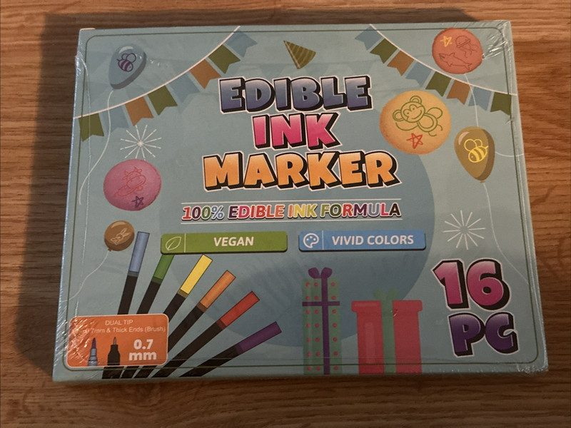 x16 Food Coloring Markers Edible Markers for Cookies Pens Food Decorating