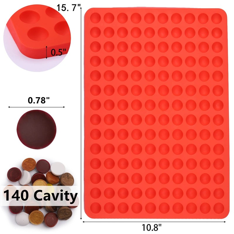 2 Pcs Small Silicone Molds, 140 Cavity Semi Sphere Molds for Chocolate, Bakin... gallery