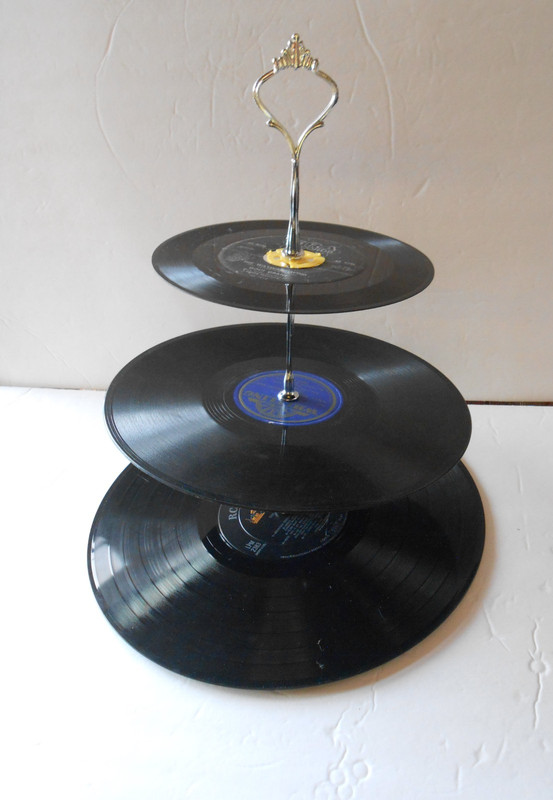 Vinyl Record Cupcake Stand-Lot# 36