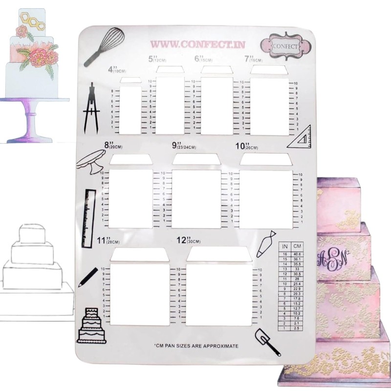Square Cake Sketching Stencils Reusable for Baking Icing Fondant Decor
