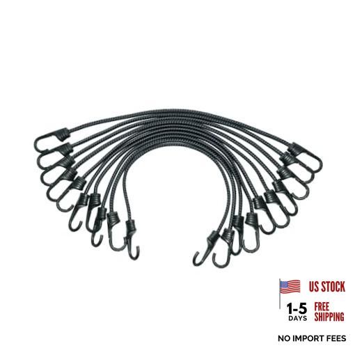 11.8″ Rubber Bungee Cords Pp Heavy Duty Tarp Straps with Vinyl Green-11.8″