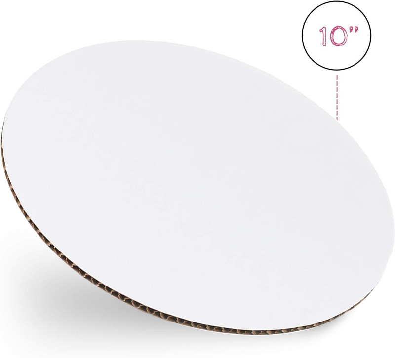 10 Inch White Cake Boards [48 Pack] round Circle Cardboard Base Corrugated, Perf gallery