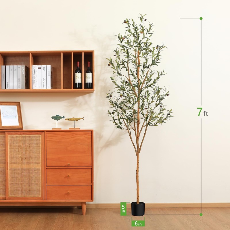 Kazeila Artificial Olive Tree 7Ft Tall Faux Silk Plant For Home Office Decor gallery