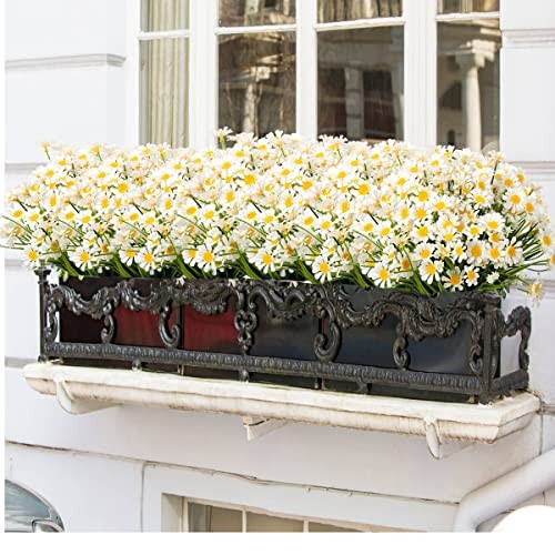 Artificial Daisies Flowers,Outdoor Artificial Flowers ,8 Bundles UV White gallery