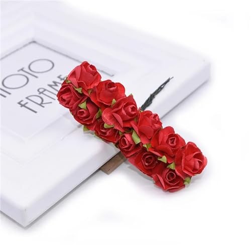 144 Pcs Artificial Mini Fake Rose Flower, Handmade Small Paper Flowers for gallery