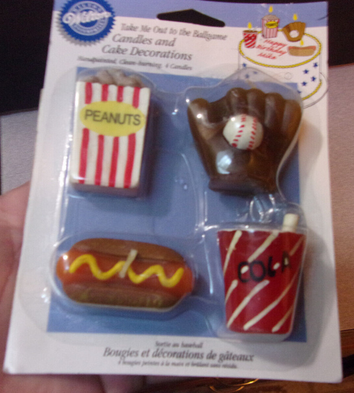 "Take Me Out To The Ballgame" Candles by Wilton - NEW in Pack - Baseball gallery