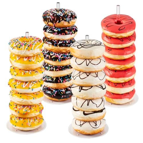 HENABLE 4PCS Acrylic Donut Display Stand Tower - Dessert Table Holder for gallery