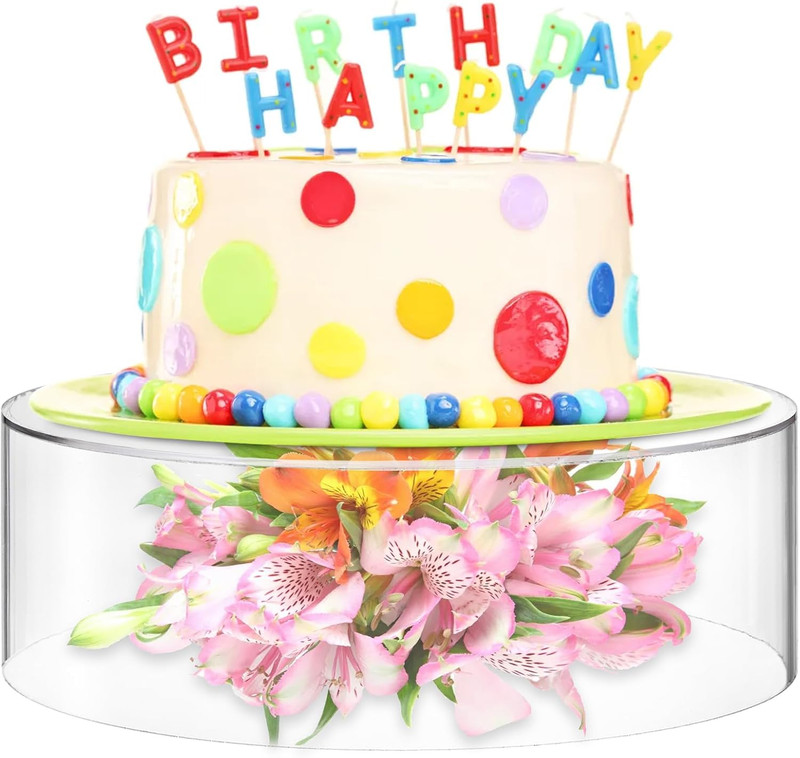 Clear Acrylic Cake Stand Dessert Display Cupcake Stand with Hollow Bottom round gallery