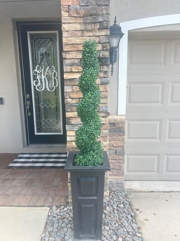 All Season Green 48 Artificial Topiary Tree Spiral Boxwood In Plastic Pot gallery