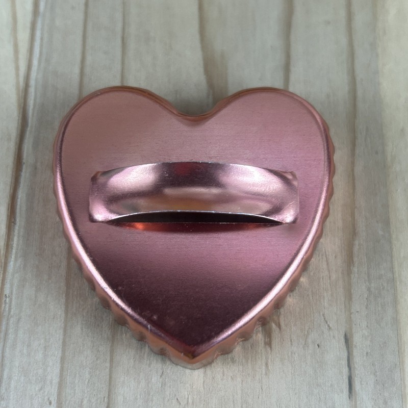 Heart Copper Cookie Cutter 2.5” Fluted Edges With Handle